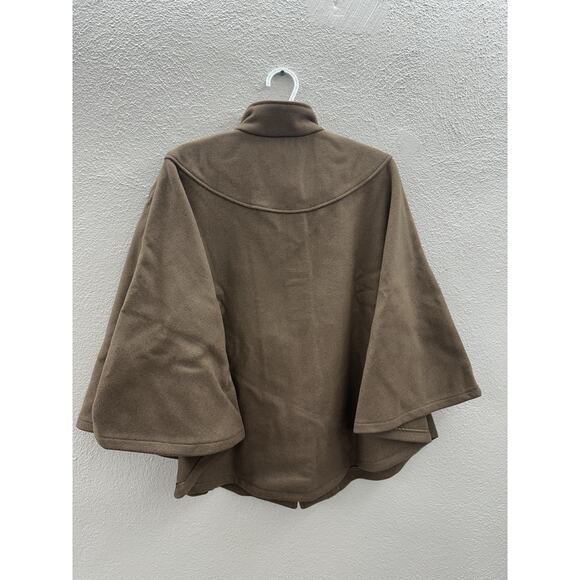 Appleseeds Womens Poncho One Size Acorn Brown Button Up Wool Blend NWTs - Picture 9 of 13